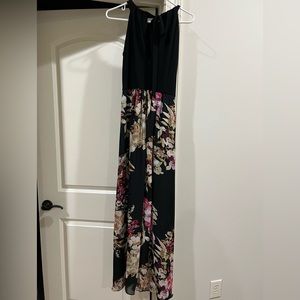 SLNY sz6 black floral dress